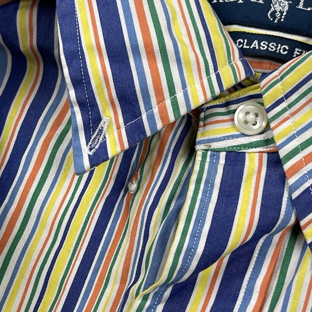 Ralph Lauren Men's XL‎ 17½ Classic Fit Striped Button Down Shirt Multicolor Flaw - Picture 7 of 7